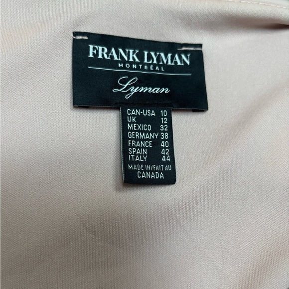 FRANK LYMAN DESIGN FORMAL WEDDING SILVER RHINESTONE BLUSH PINK MIDI DRESS SZ 10 - Picture 10 of 10